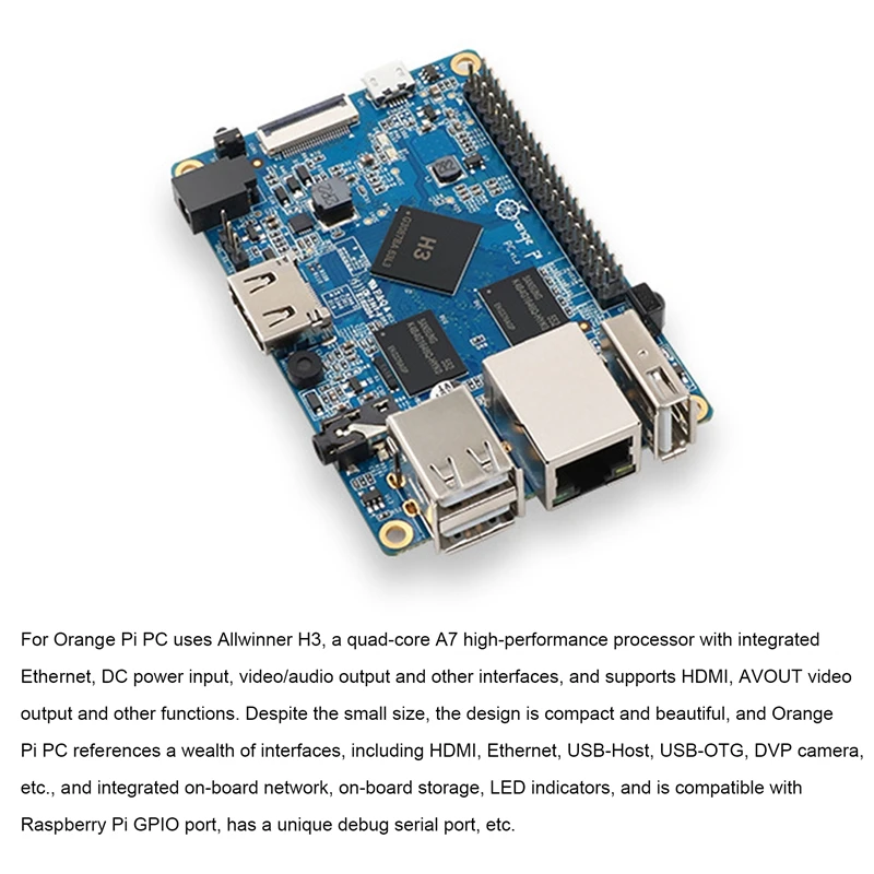 For Orange Pi PC Development Board Allwinner H3 Quad-Core 1GB RAM Open Source Maker Development Board