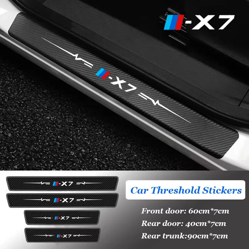 Anti Scratch Car Front Threshold Strip Decals Welcome Pedal Sill Protective Sticker For BMW X7 Emblem Car Interior Styling Decor