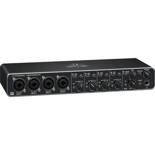 Behringer UMC404HD 4x4 سطح المكتب USB واجهة الصوت كارت الصوت الغيتار الكهربائي تسجيل مباشر كارت الصوت الخارجي