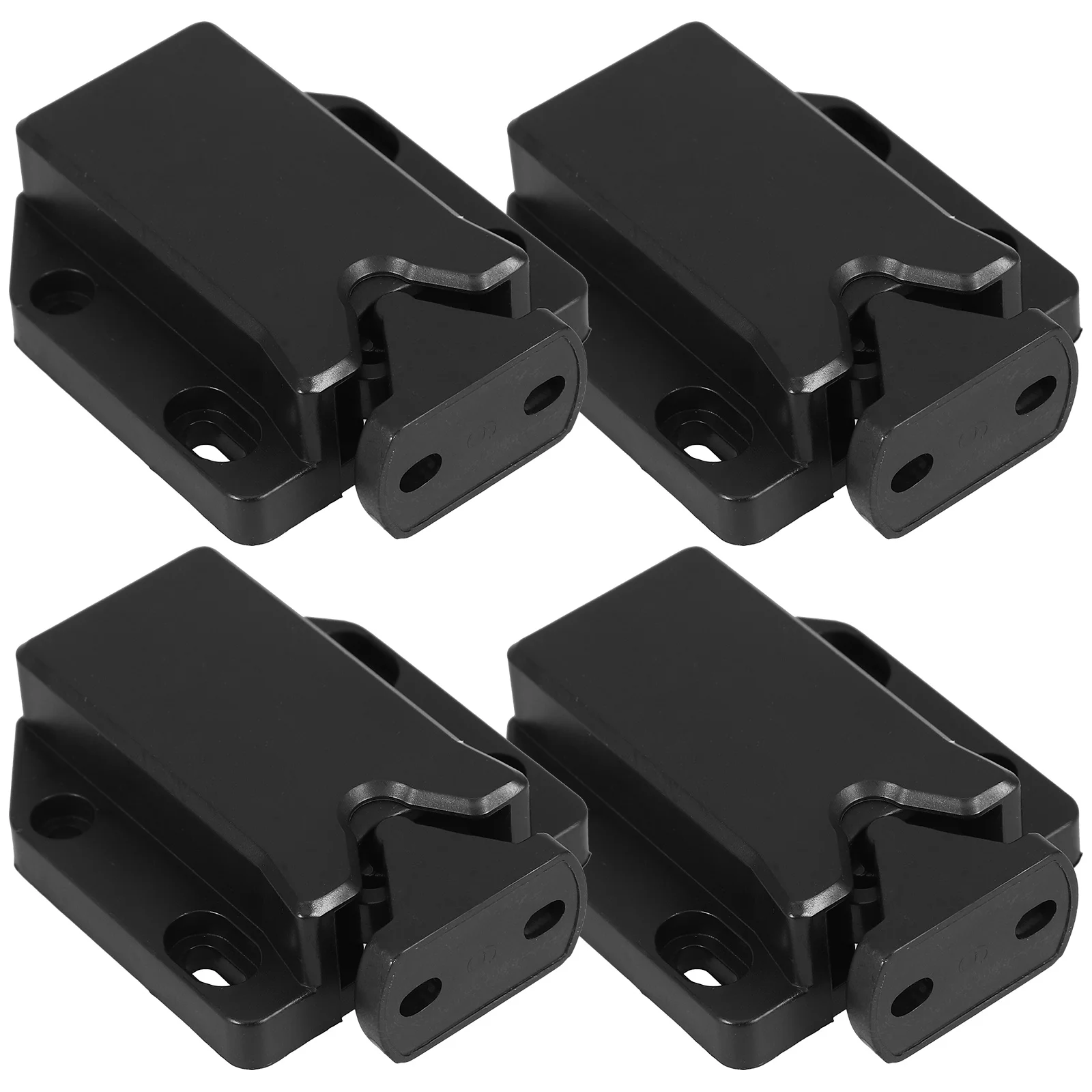

4Pcs Cabinet Door Rebound Latch Push to Open Catch Black Self-Locking Lock Heavy Duty for Kitchen Wardrobe Drawers