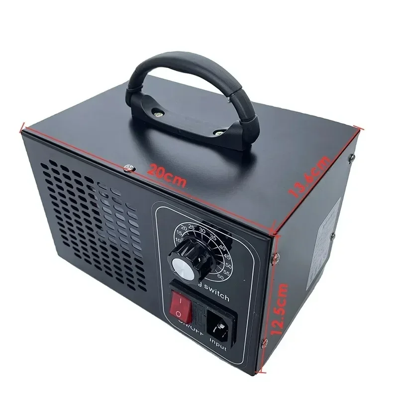Generatore di ozono in acciaio inossidabile AC110V AC220V 12V 60G Auto purificatore d'aria Ozonizzatore Macchina Generatore di ozono con interruttore di temporizzazione