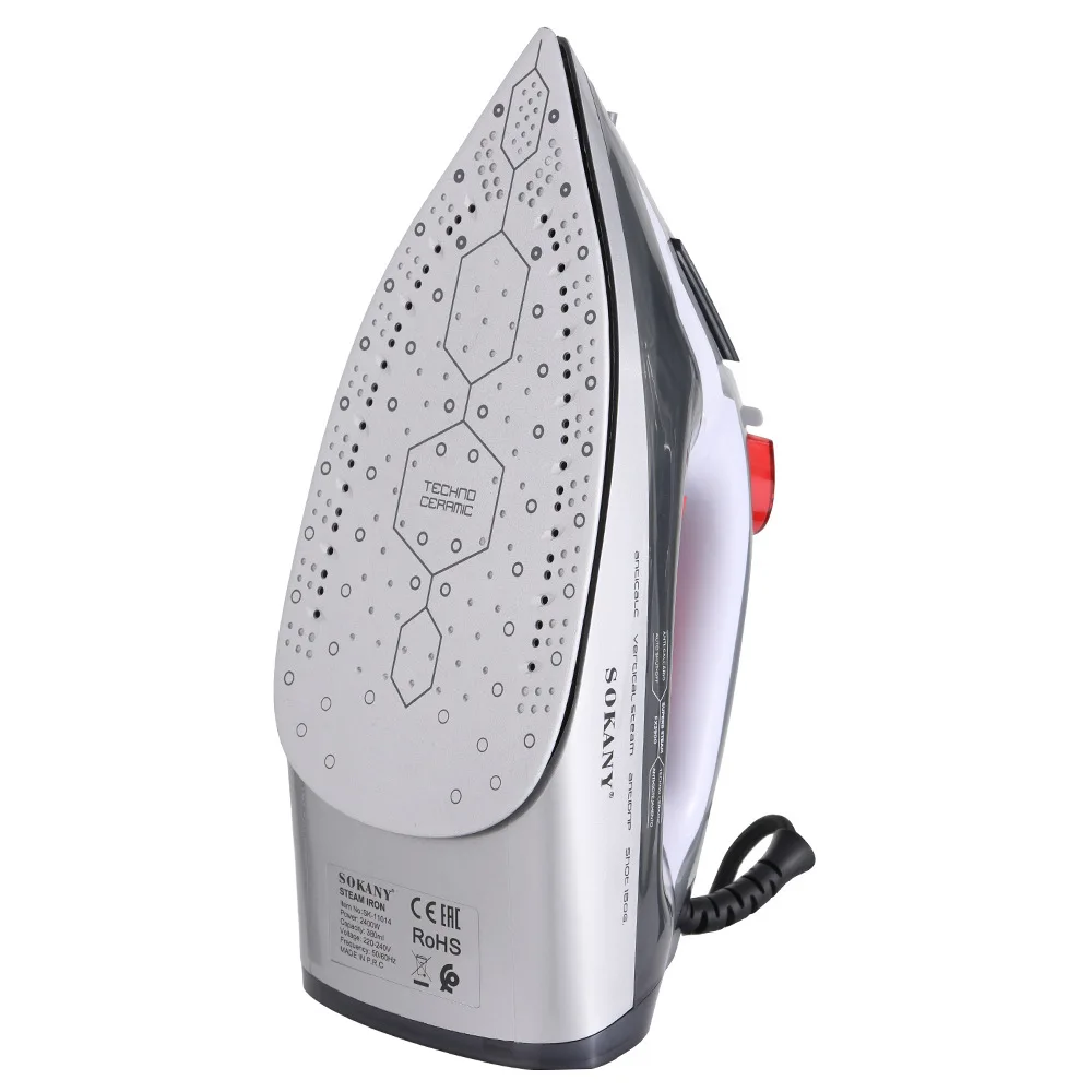 مكواة بخار 2600 وات للملابس مع لوحة قاعدة مطلية بالسيراميك سريعة التسخين، قرص ترموستات دقيق، تنظيف ذاتي للملابس المنزلية