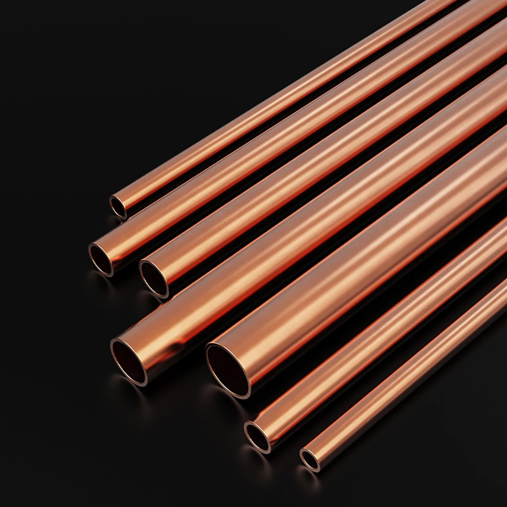 1Pcs T2 Pure Copper Tube Round Hollow Capillary Tube Cutting Processing DIY Part L=100mm 500mm OD 42-90mm Air Conditioning Tube