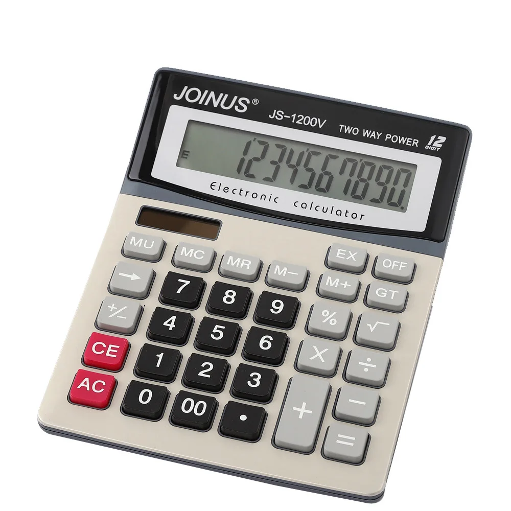 12 Digit Desk Solar Calculator Financial Business Accounting Tool Big Buttons Electronic Calculator For School Student