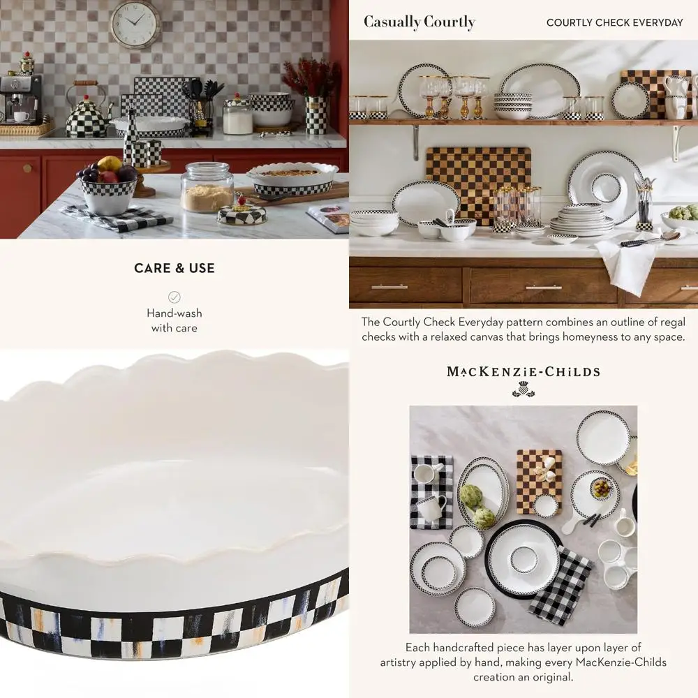 

Everyday Petite Casserole Dish, Stylish Black & White Checkered Bakeware