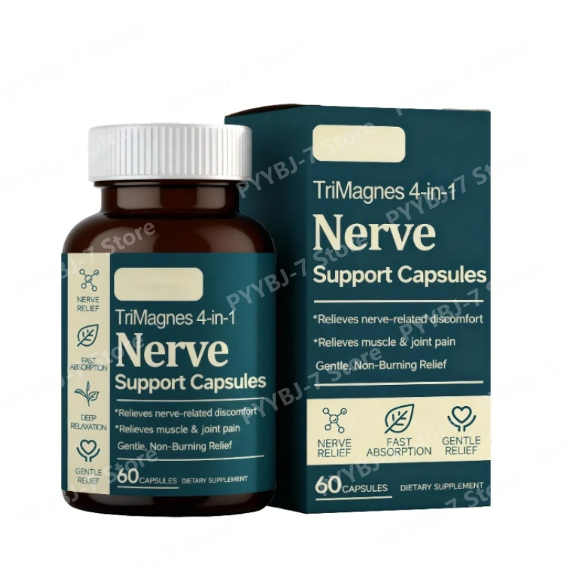 

Magnesium Capsules 4-in-1 Daily Nutrient Support Muscle & Nervous System Wellness Deep Absorption 60 Count Dietary Supplement