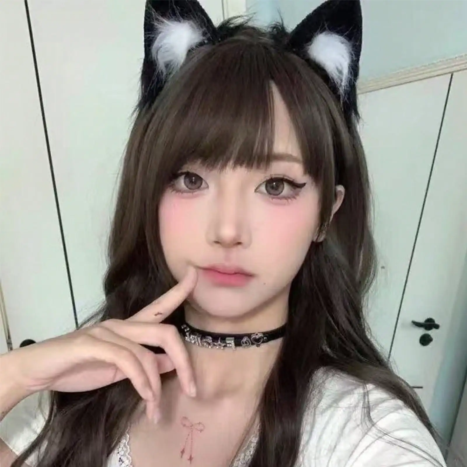 

Cat's ears (Steamed cat-ear shaped bread) headband, cute Halloween costume accessories, hand-made plush ear band, role playing hair accessories