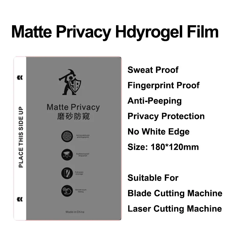 50pcs Matte Privacy Hydrogel Film For Blade Cutting Machines Screen Protector For All Mobile Phone Anti Spy Privacy Protective