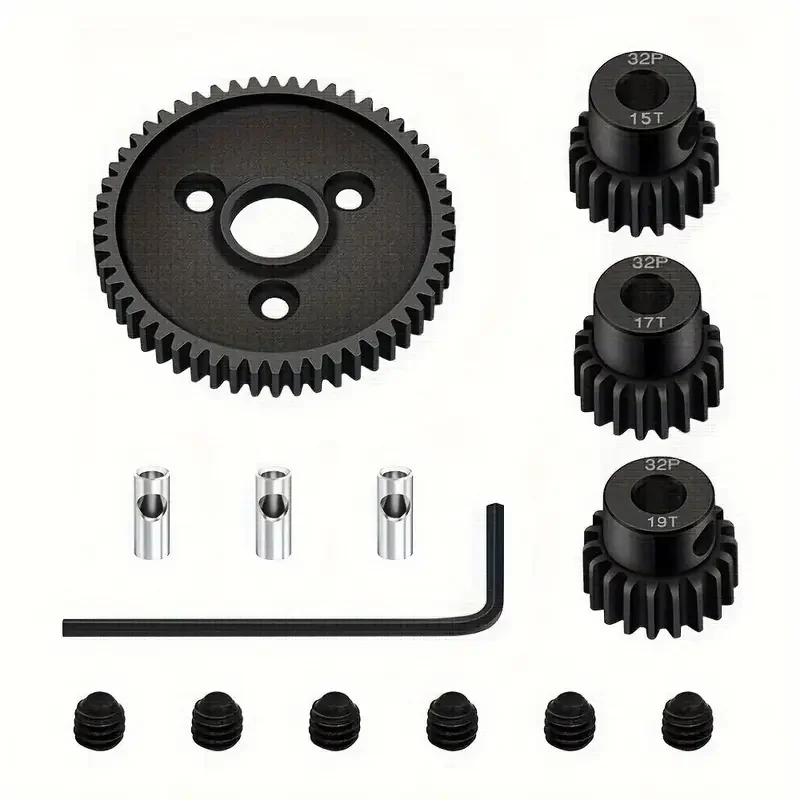 

Metal Steel Straight Gear 32P 54T with Sprocket 15T/17T/19T Upgrade Replacement 3956, Suitable for 4x4 4WD/2WD/VXL/Bicycle 4x4 V