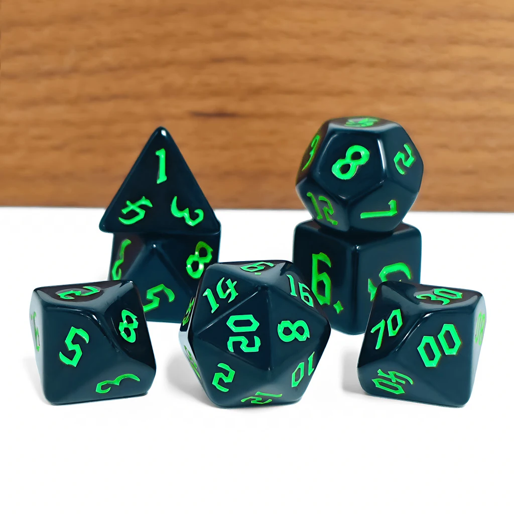 7Pcs/set Opaque Dice Set Acrylic Dice Set DND Dungeons and Dragons Games Dice Set Entertainment RPG MTG Role-playing Board Games