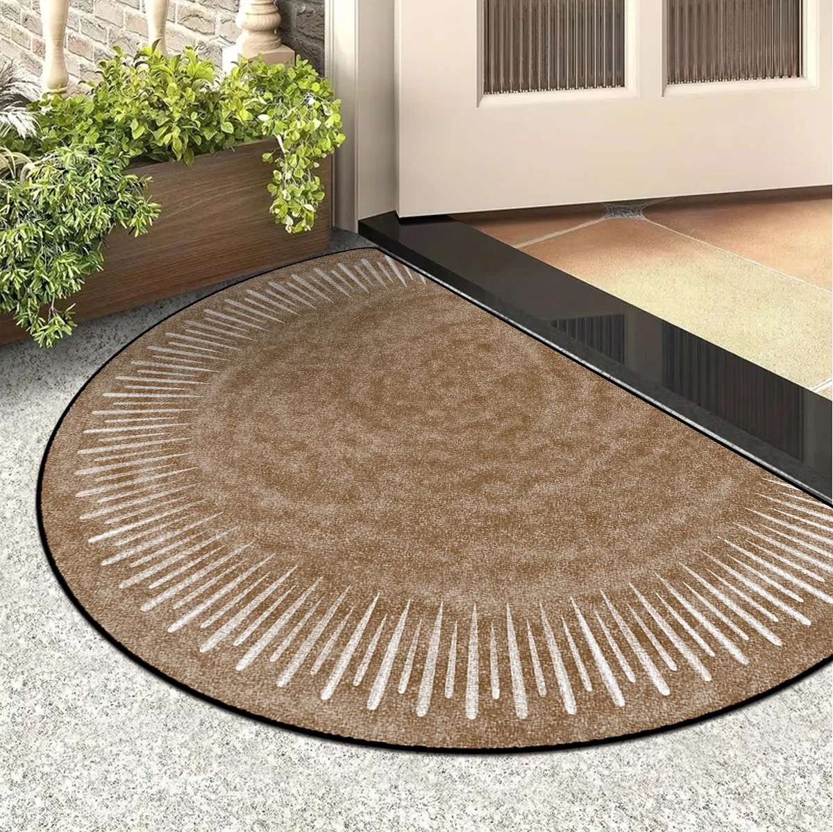 Entrance Door Mat Semi-circular Carpet Outdoor Rug Modern Art Style Rugs Garden Home Decorative Floor Mats Alfombra De Entrada