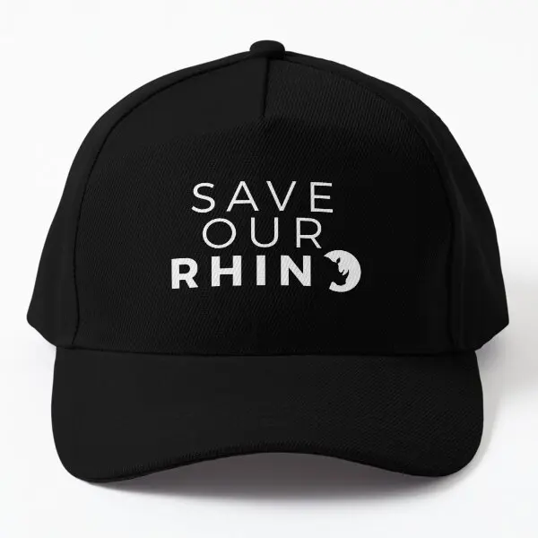 Save Our Rhino  Baseball Cap Hat Snapback Casual Black Outdoor Sun Boys Hip Hop Fish Summer Bonnet  Czapka Mens Solid Color