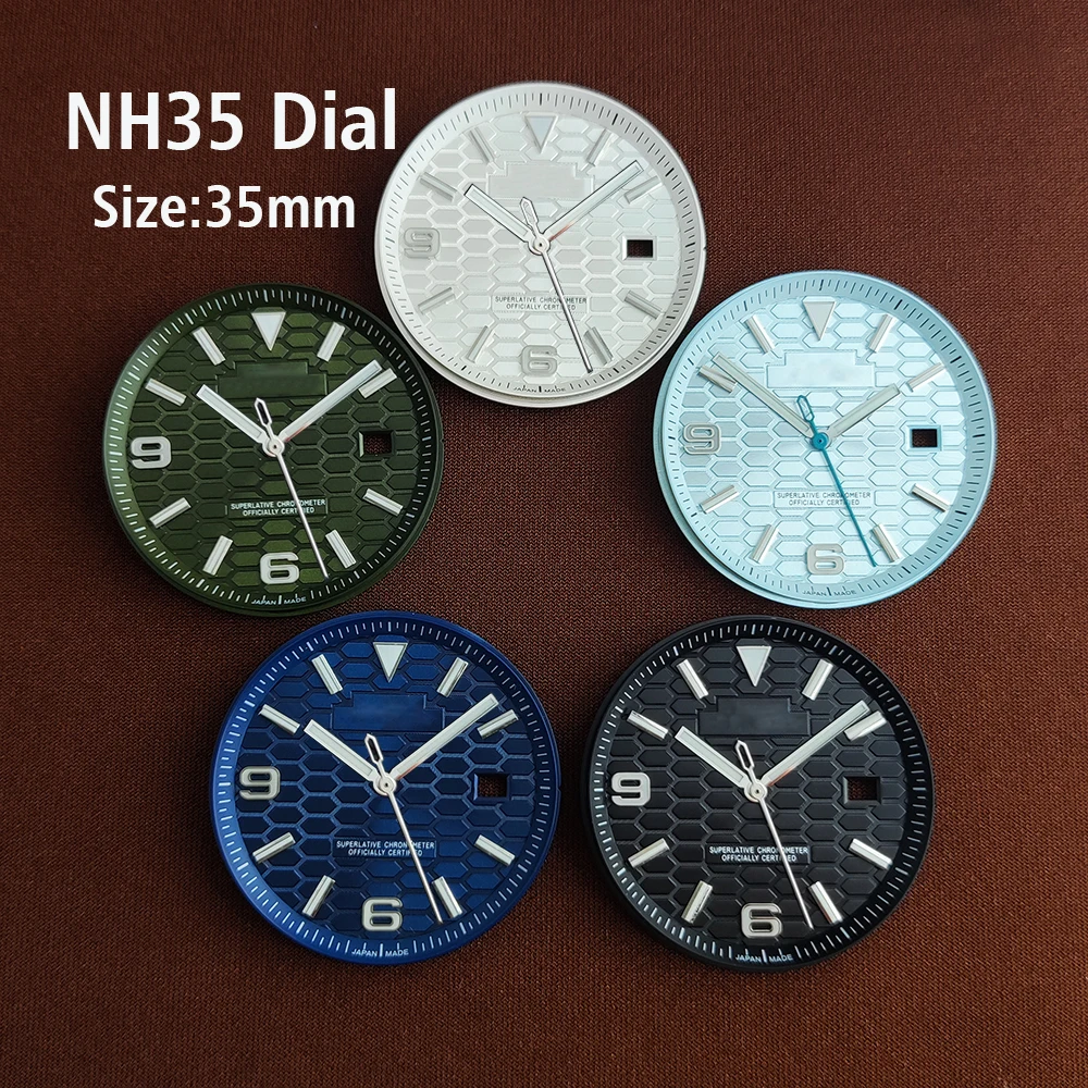

35mm NH35 S Logo Dial Sterile Honeycomb Design Watch Accessory Suitable for NH35/NH36 Automatic Movement Watch Part
