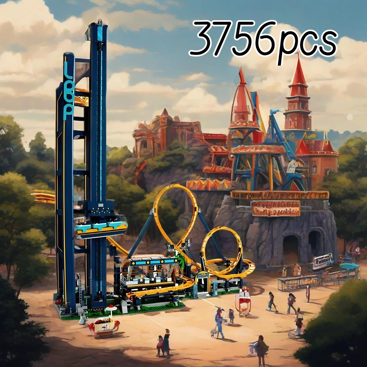 

2025 POP 3756PCS Circular Roller Coaster Building Blocks Roller Coaster Amusement Park Toys Birthday Children's Gifts