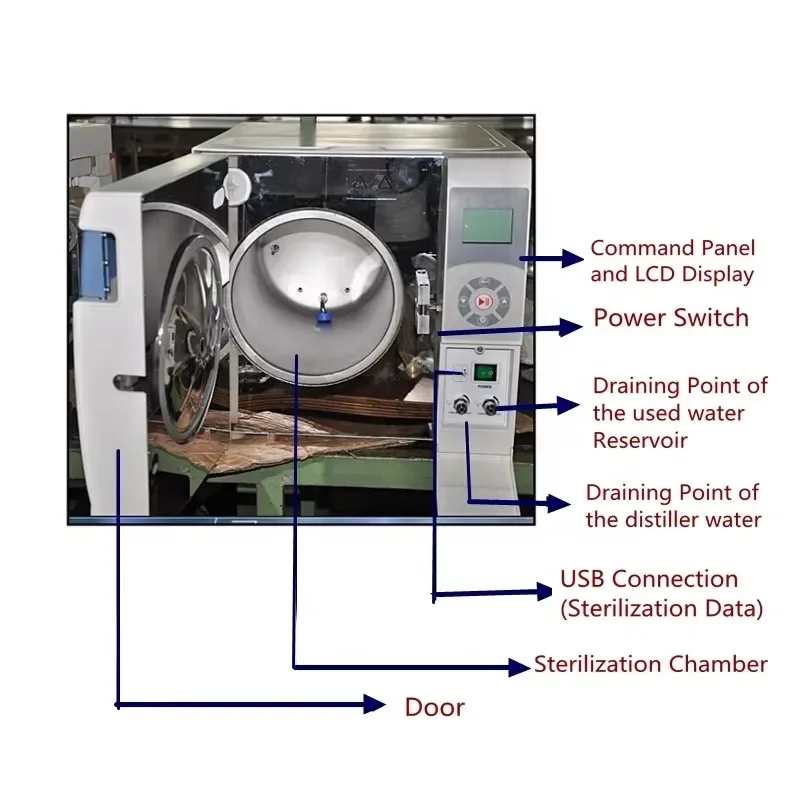 16L 18L 23L LED autoclave machine Class b de ntal sterilization with printer den tal Steam sterilizer De ntal Autoclave