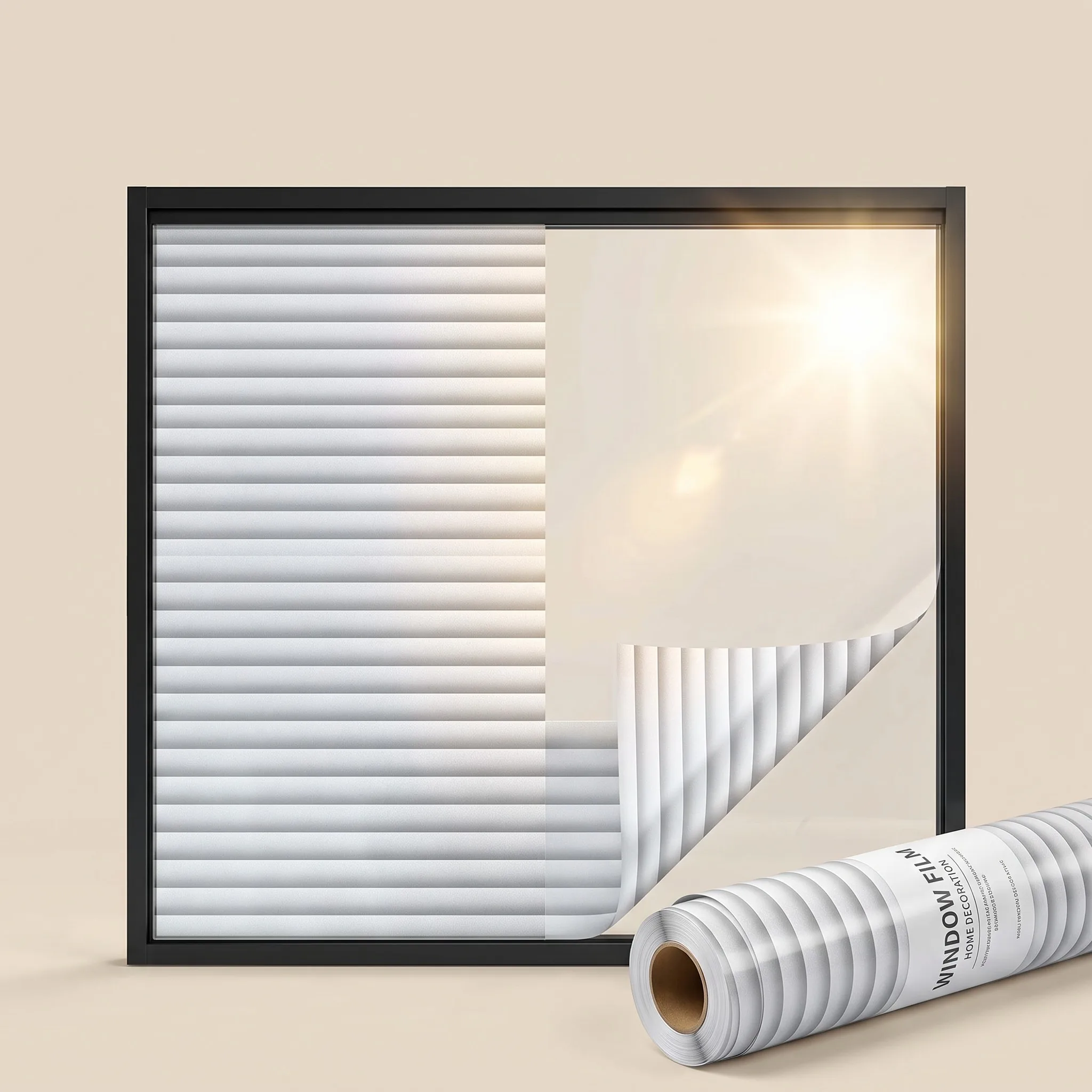 Blinds Window Film Privacy Decorative Frosted Glass Static Cling for Home Bathroom Living Room Glass Door Decor