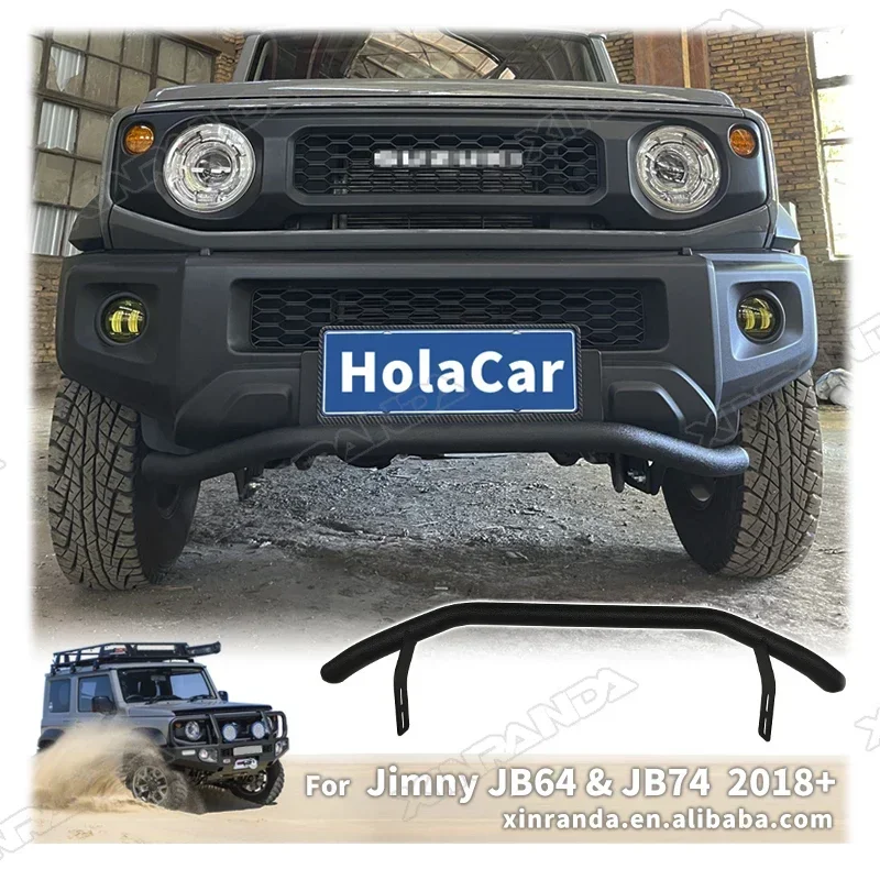 Jimny Accessories Front Bumper Steel For Suzuki Jimny JB64 JB74 2019 2020 2021 2022 2023 Front Bumper Guard Protect Decoration