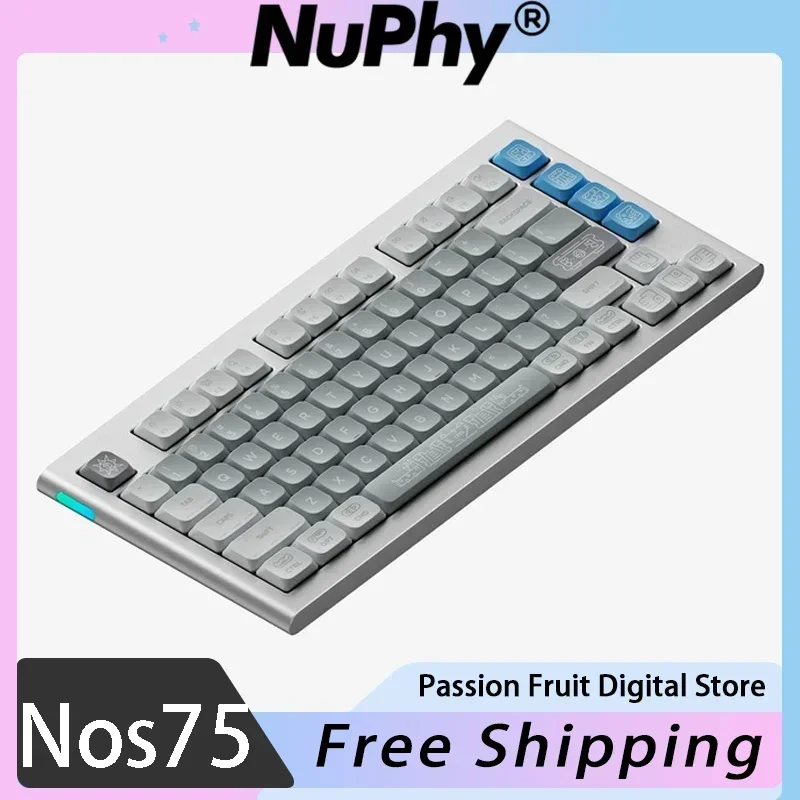 NuPhy Nos75 Mechanical Keyboard Gateron Low Switch Aluminum Alloy Hot Swap Wired Gaming Keyboard RGB PC Gamer Accessories