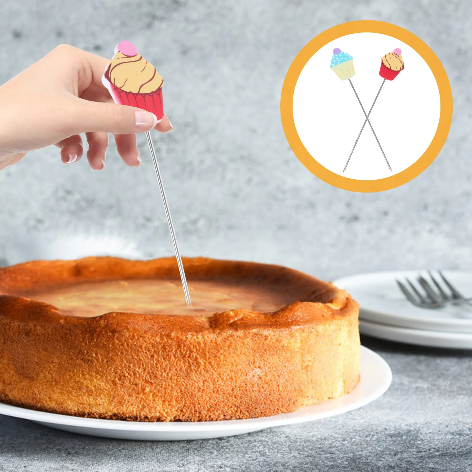 

2pcs Stainless Steel Cake Testers Set Baking Needle For Doneness Testing Cakes Cookies Muffins Bread Kitchen Baking Tool