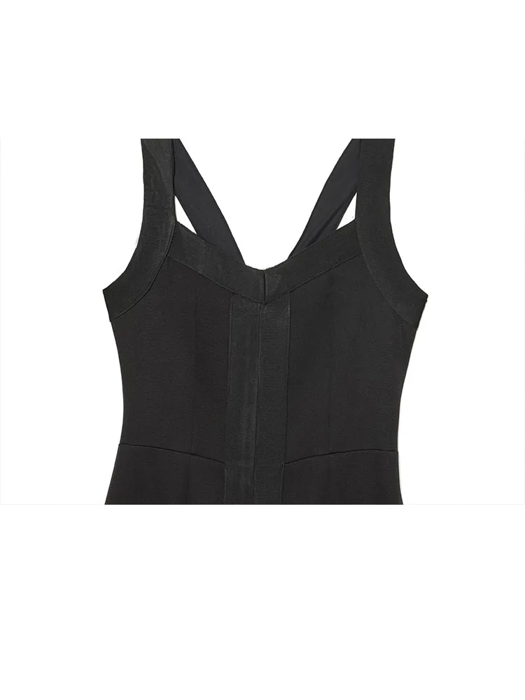 HH المرأة موضة جديدة متعددة الاستخدامات غير المتكافئة الدانتيل الساتان فستان بلا أكمام أنثى أنيقة عارية الذراعين سستة فستان بكتافة Mujer