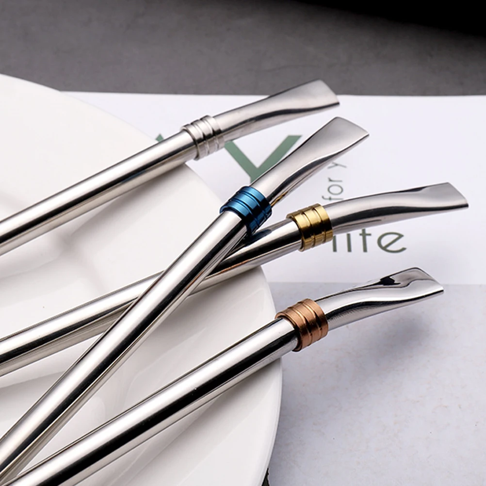 

1Pcs Stainless Steel Straw Spoon Detachable Strainer Spoon for Coffee Filtering Mixing Stirring with Cleaning Brush Portable