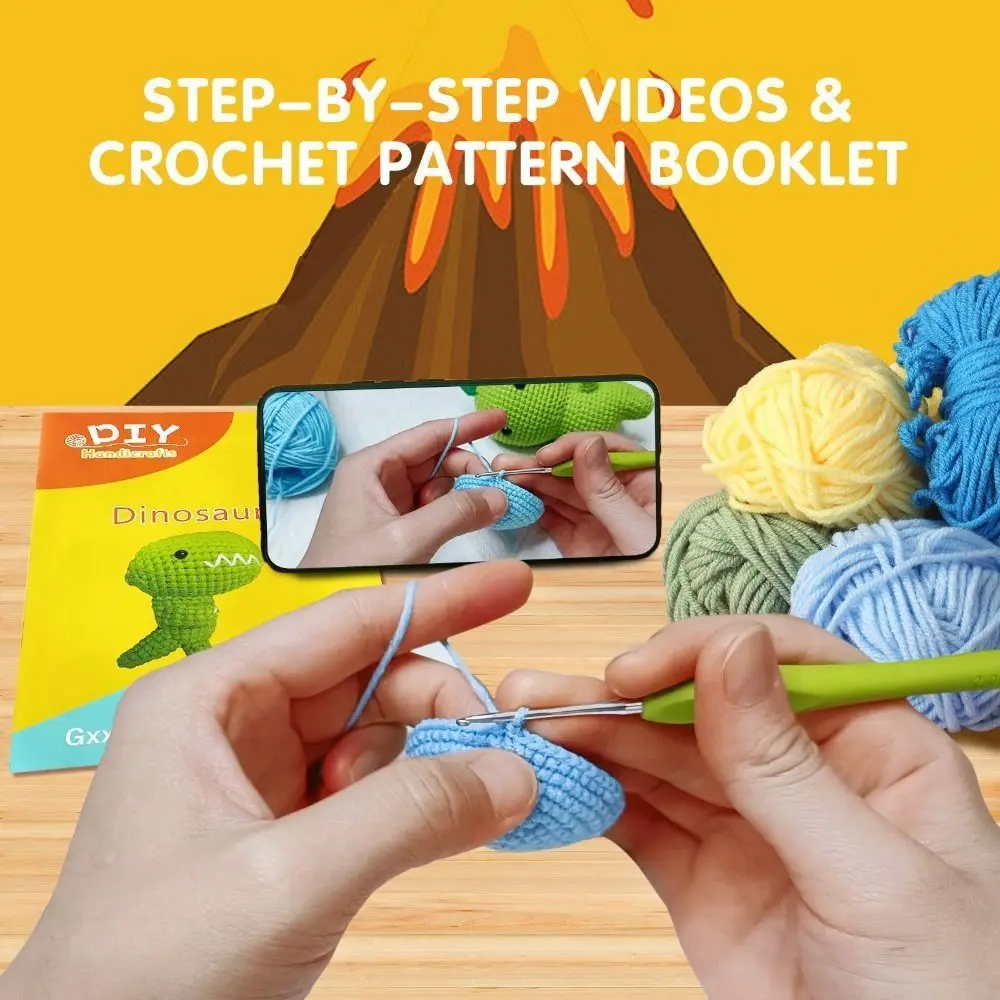 Modny zestaw do wypchane zwierzę na szydełku dla początkujących zestaw do szydełkowania do samodzielnego wykonania z zestawem przędzy do samouczków wideo