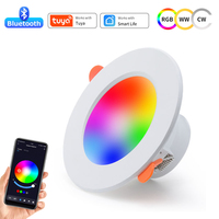 AC 85-265V 220V 10W Smart Bluetooth Downlight Dimmable RGBCW Ceiling LED Down Light Smart Life App Control Living Room Decor