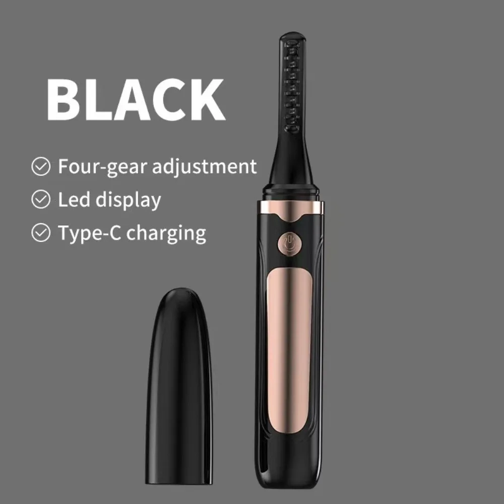 Anti-scald Heated Eyelash Curler Rechargeable Fast Heat Up Electric Eyelash Curler with LED Display 4 Temperature Modes