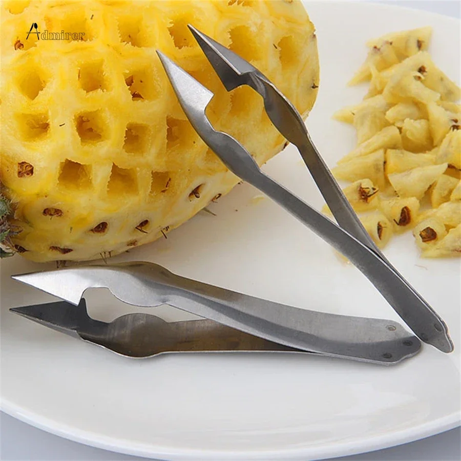 Pineapple Peeler Kitchen Tool Pineapple Eye Peeler Remover Tweeze Stainless Steel Deseed Cutting Clip Strawberry Huller