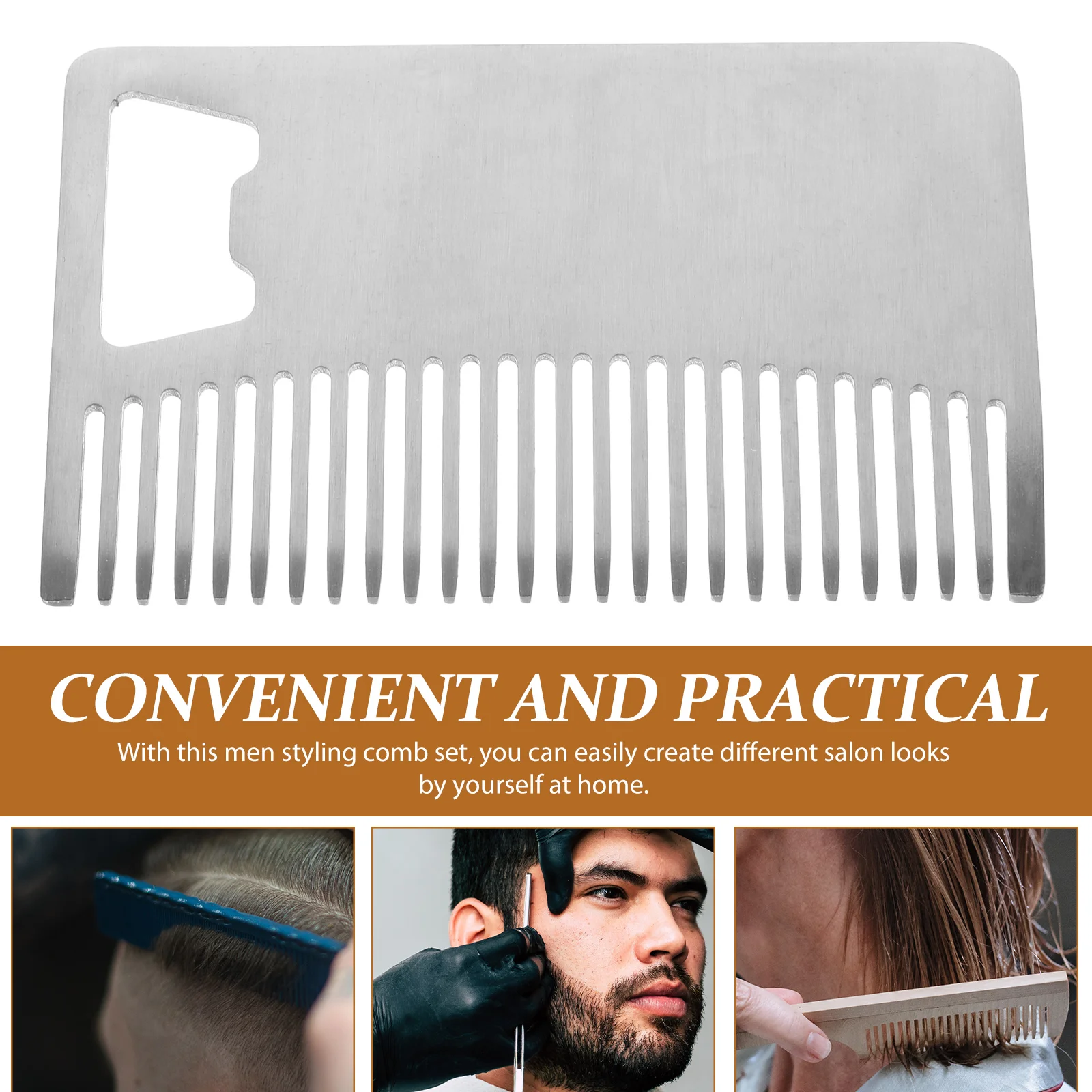 Travel Comb Hair Cutting Barber Stylist for Men Beard Oil Credit Wallet Combs Professional Tools