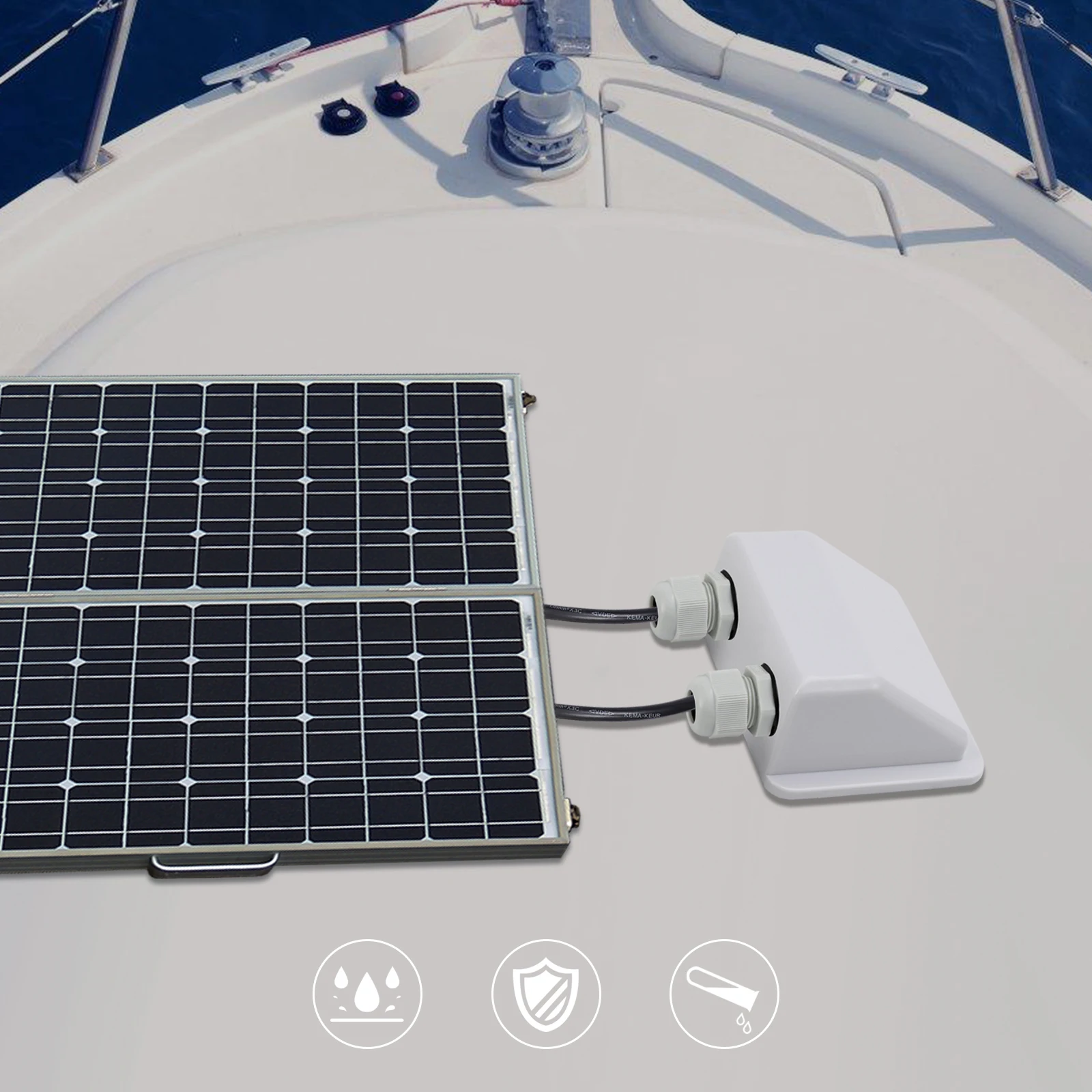 Abs Zonnepaneel Dubbele Kabel Toegangsklier Behuizing Rv Caravan Boot Camping