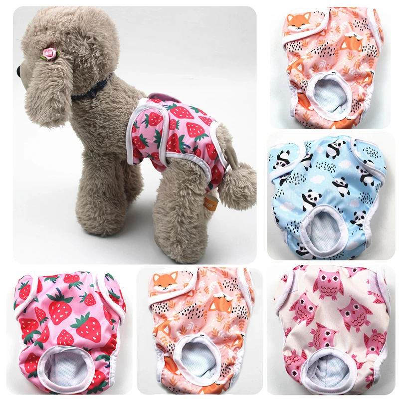 Dog Diapers Physiological Pant Puppy Women's Panties Shorts Underwear Washable Female Dog Diper Panties Pet Dog Cat Clothes