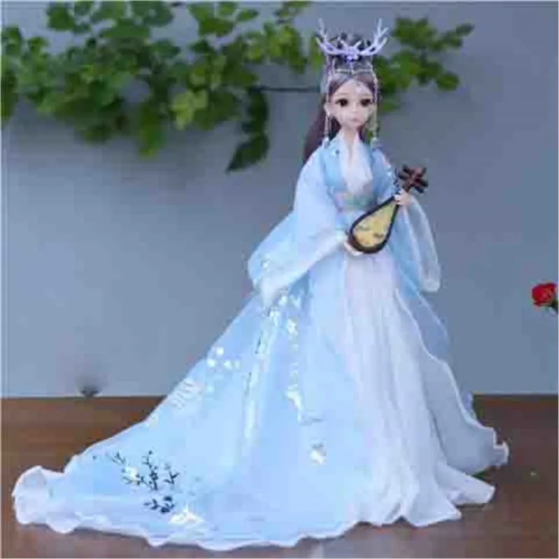 

30cm Ancient Costume Doll Girl Birthday Gift Kids 2022 Hanfu Doll Toy Chinese Traditional Ancient Clothes Fairy Doll Toy LE065