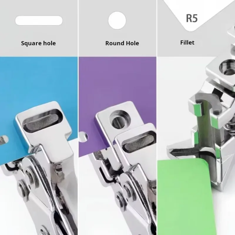Multi-Function Hole Punch Plier Single Hole Punch for ID Card Badge Tag Name Card PVC Paper Office Stationery Tool Heavy Duty