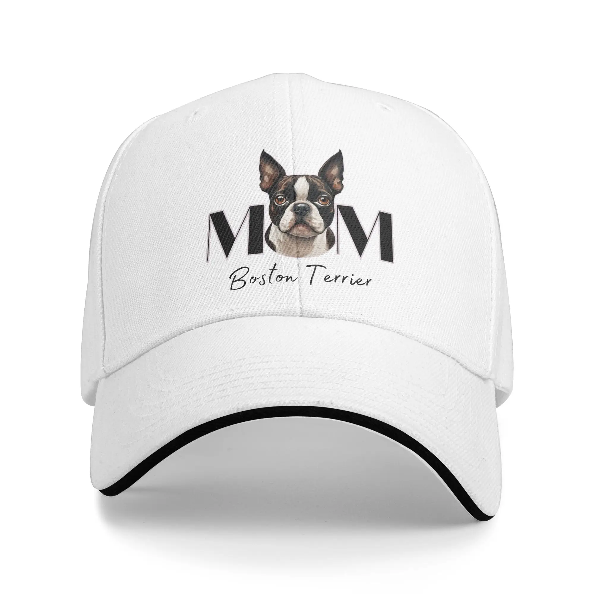 Minimalistic aesthetic Mom of Boston Terrier Dog Sun Baseball Cap Summer Trucker Hat For Unisex-Teens Outdoor Gym Baseball Caps