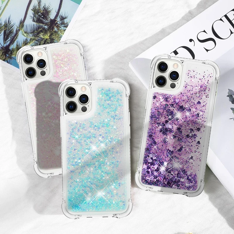 Comfort Sequin Quicksand Phone Case For Google Pixel 8 9 Pro 8A 7A Cover Capa Fashion Colorful Soft Anti Fall Half Wrapped Cover