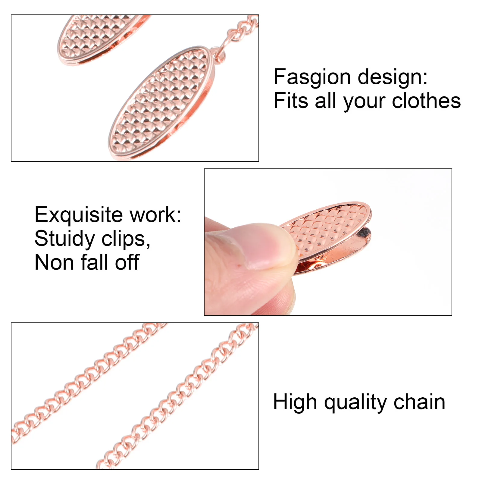 

2 Pcs Napkin Holder Bib Chain Adult Adjustable Clip Clips Zinc Alloy Adults Baby