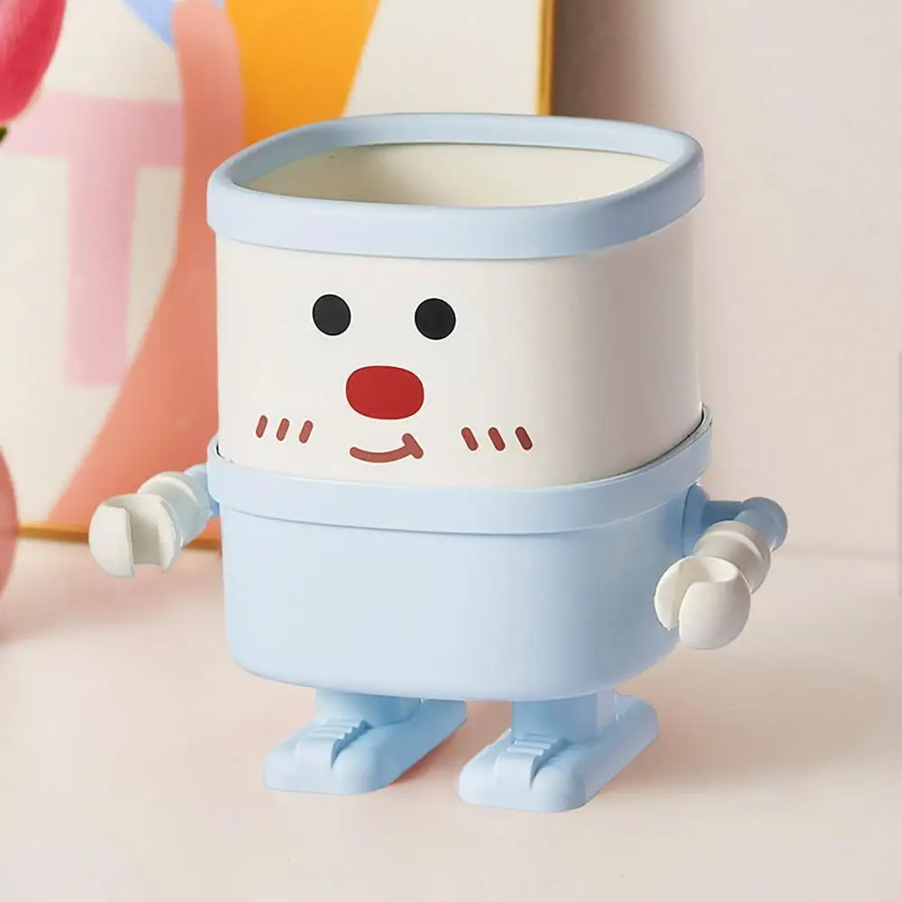 Space-saving Pen Holder Desk Pen Holder Organizer Cartoon Pencil Storage Cup Multi-functional Makeup Brush Container for Home