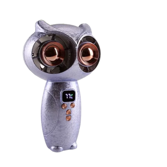 Ultra-Long Battery Life 100-Speed Owl Desktop Handheld Fan Strong Cooling Effect USB Charging Portable Household Air Cooling Fan