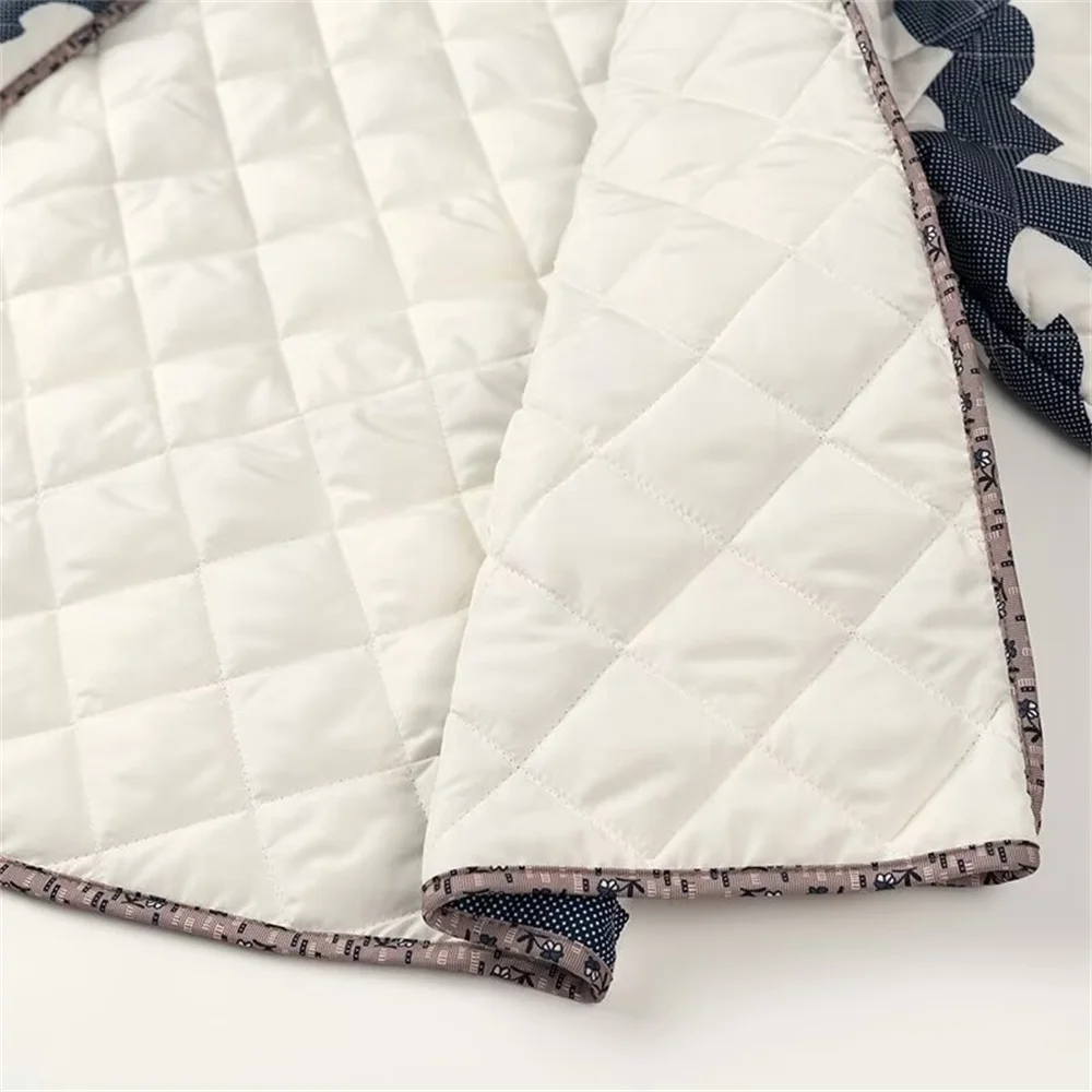 2024 Herfst Nieuwe Dameskleding Europese En Amerikaanse Stijl Retro Mode Veelzijdige Kimono Katoenen Jas Met Lange Mouwen En Print