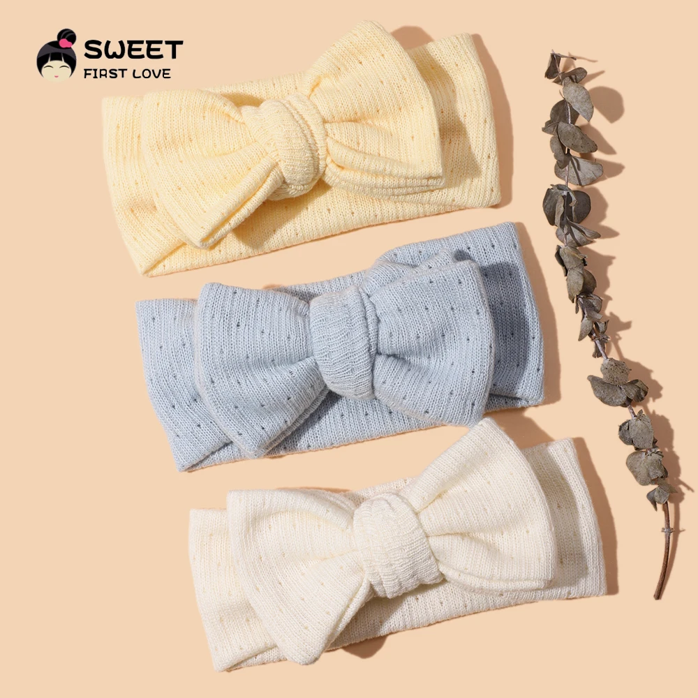 Baby Accessories For Newborn Toddler Kids Baby Girl Boy Headband Knitted Bow Hair Bands Handmade Headwear Elastic Soft Headbands