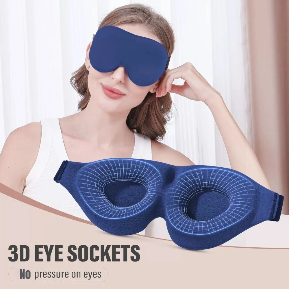 Antifaz 3D para Dormir con Bloqueo Total de Luz, Suave, Transpirable y Acolchado, Alivia la Fatiga Ocular, Antifaz para Dormir, Parche para los Ojos