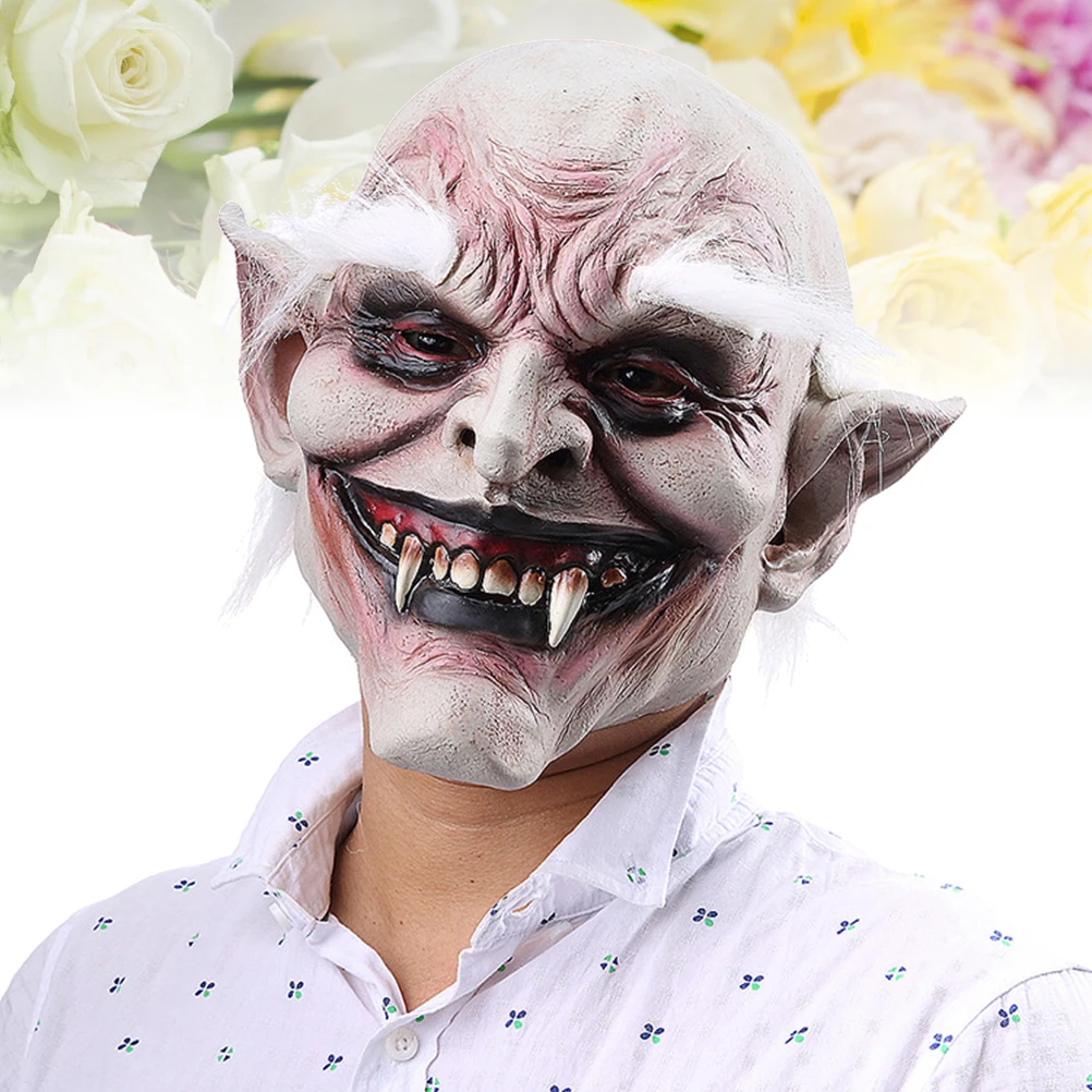 Maschera fantasma horror di Halloween Costume unico in lattice Accessorio per la bellezza del viso per feste Comodo avviso di allergia per adulti
