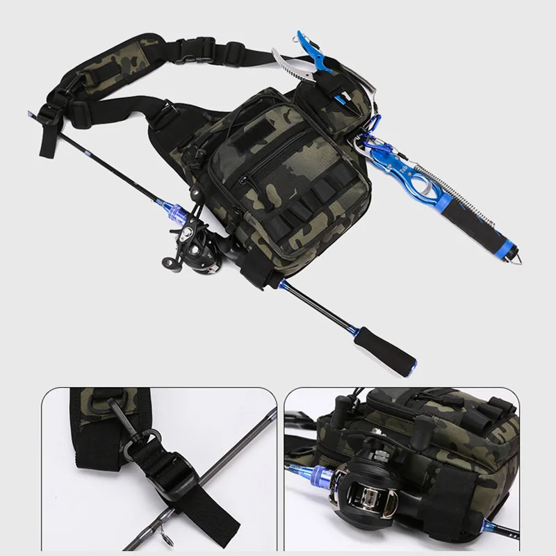 Fishing Camping Chest Bag Tactical Backpack Fishing Lure Molle Multi-functional Hiking Trekking Travel Waist Outdoor Fanny Pack