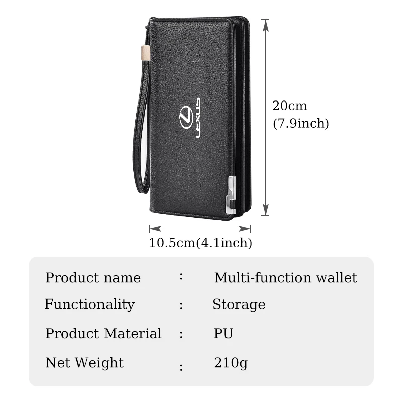 Leather Car ID Credit Card Holder Men Minimalist Wallets Case For Lexus CT200h ES250 ES300h NX300h RX350 IS250 IS200 GS300