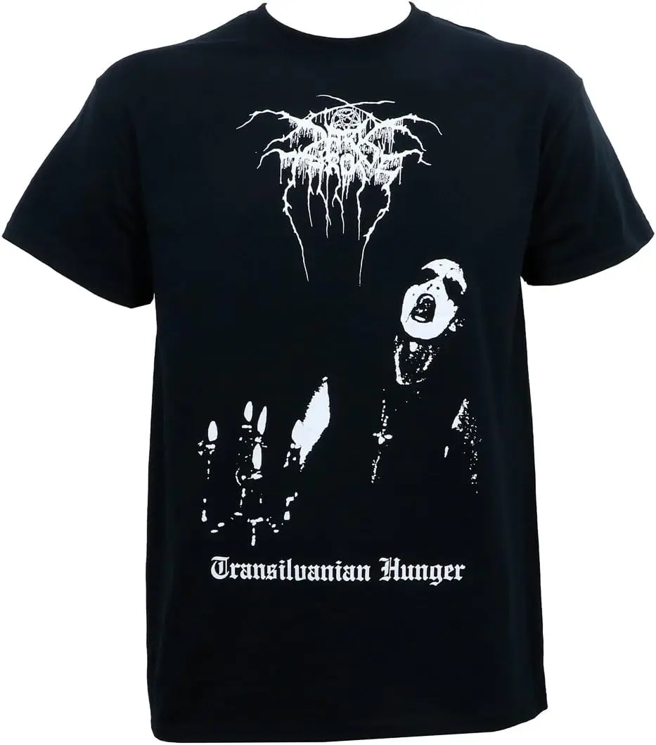 เสื้อยืดสีดำสำหรับผู้ชาย darkthrone's transilvanian Hunger