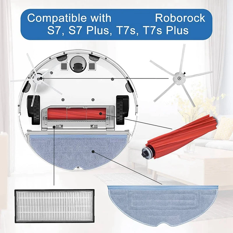 2X ملحقات لـ Roborock S7 S7 + S7 Plus S7 Max T7S T7S Plus جهاز آلي لتنظيف الأتربة