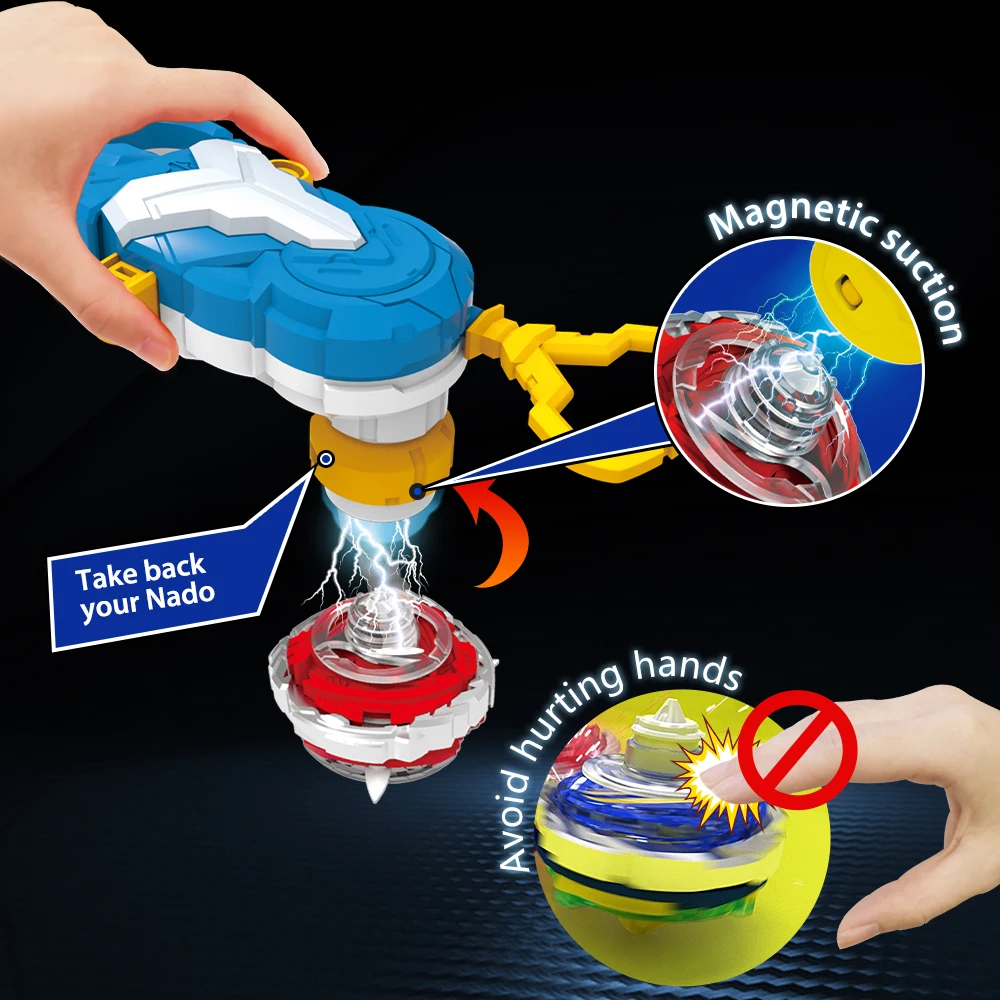 Infinity Nado 5 Deluxe Advanced Series Fiery Dragon Metal Spinning Top Non Stop Battle Gyro With Magnetic Launcher Anime Kid Toy