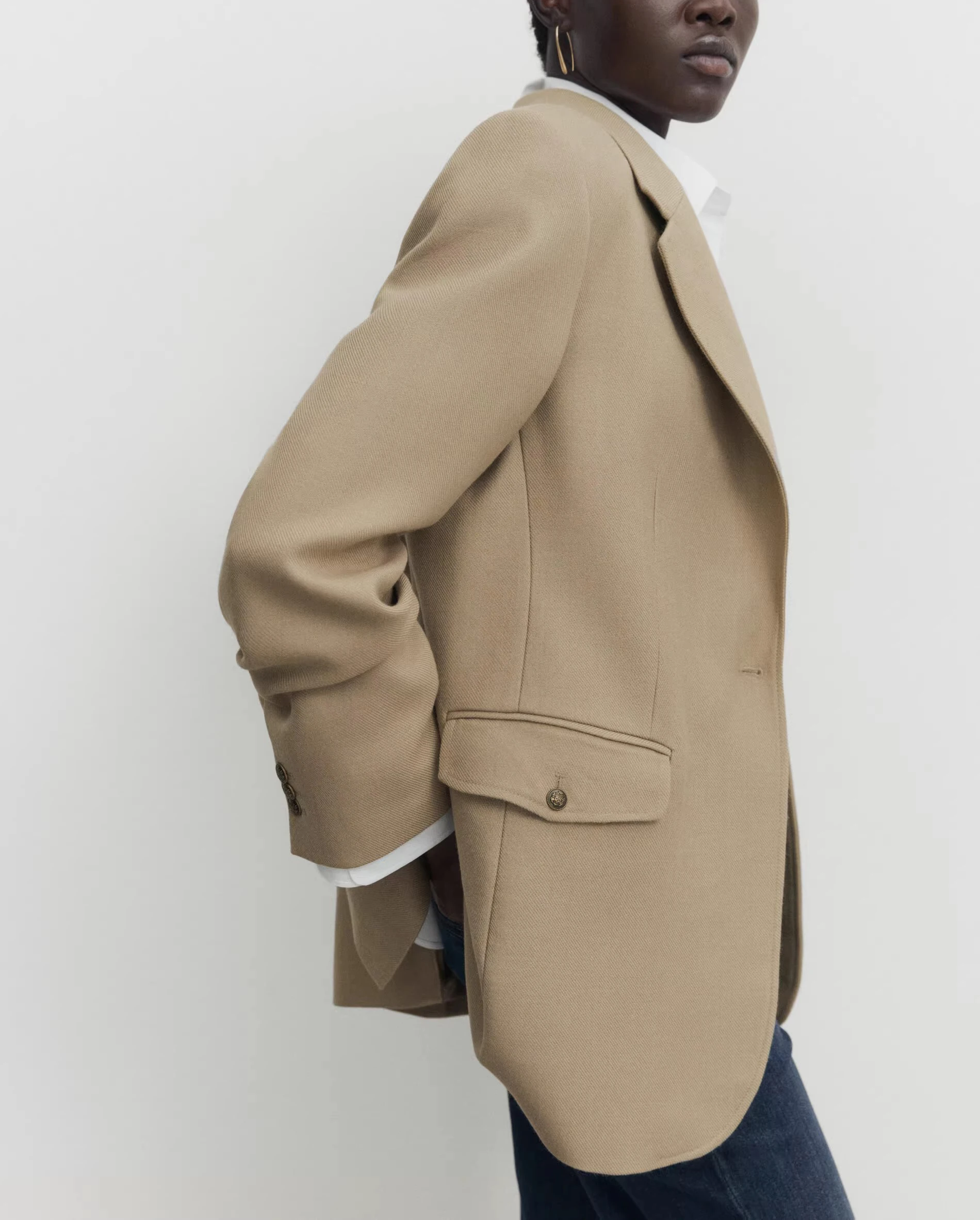 Primavera New Sle Loose Fit Abito con un bottone Jaet OL Commute Faion Classic Money Sle Poliestere Lungo Sve Color