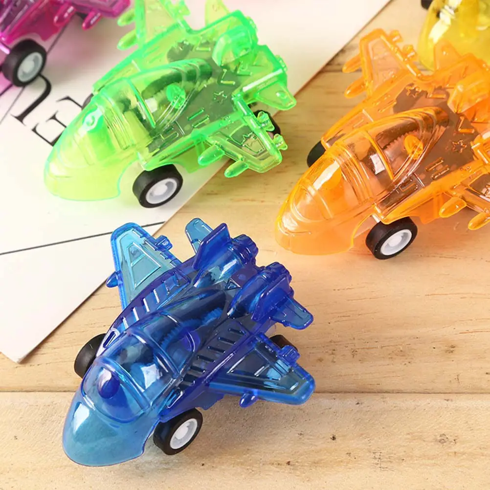 5pcs Cartoon Friction Aircraft Toy – Bright Plastic Inertia Planes for Kids’ Educational Play & Birthday Gifts